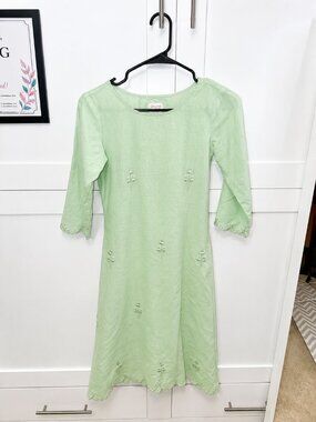 ✨ R.K. Collection | Handwoven Mint Green Embroidered Dress - Size X Small 🌿